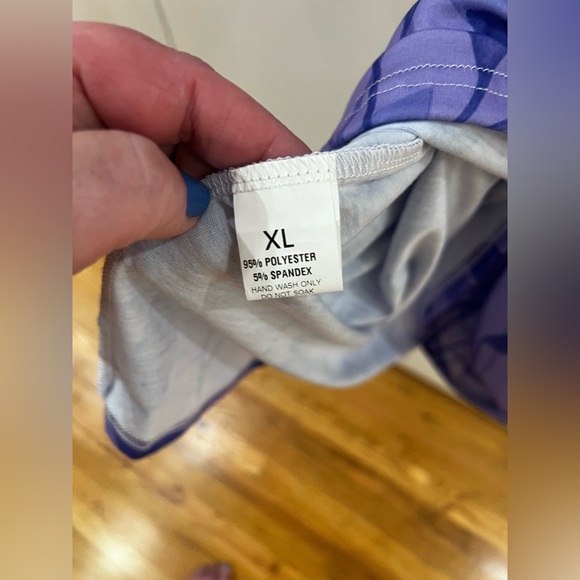 Pretty Purple Leaf Dress size L - Picture 4 of 6